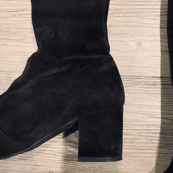 Stuart Weitzman Black Thighland Suede Boots